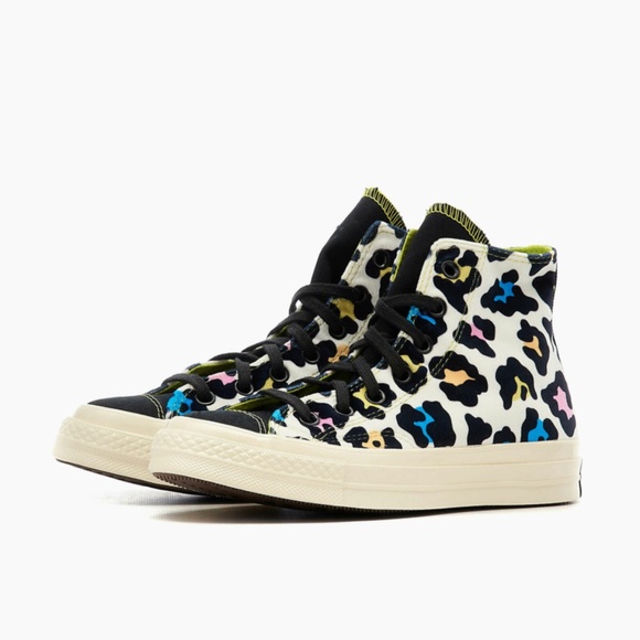 Converse Chuck 70 Hi Womens Casual Shoe Black White Leopard 572369C NEW Sz 7 - Picture 6 of 9